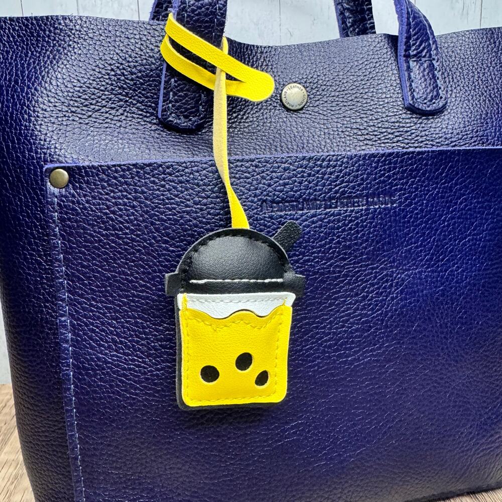 Pineapple Mango Lemon Boba Tea Bag Charm NEW Cute Purse Charm Fruity Boba Lover